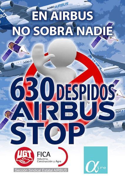 UGT FICA Sevilla defiende que la paralización en Airbus beneficiaría a sus industrias auxiliares